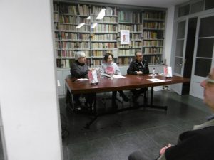 Taula Presentació Manel Aisa, Valeria Giacomoni, Carles Sanz